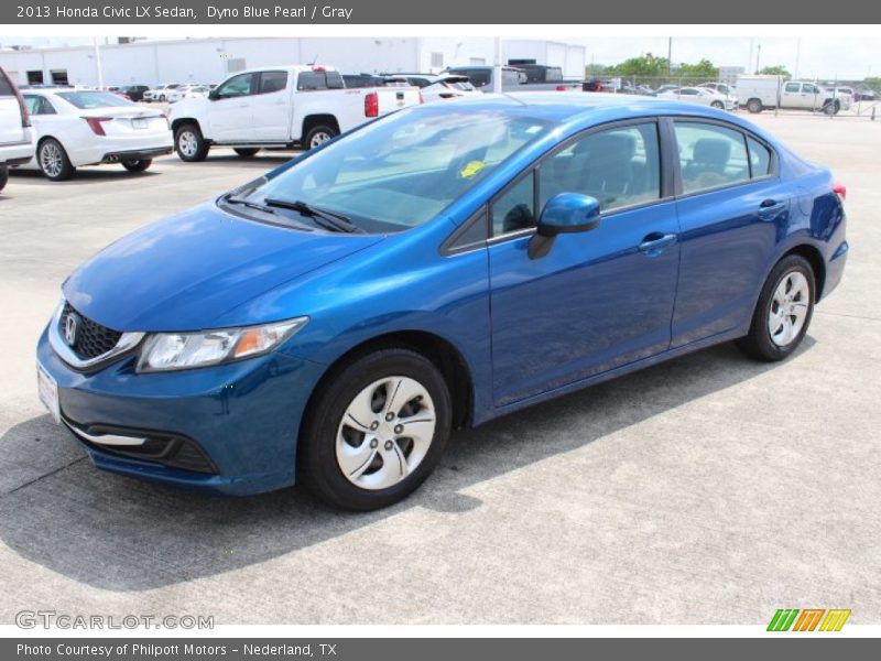 Dyno Blue Pearl / Gray 2013 Honda Civic LX Sedan