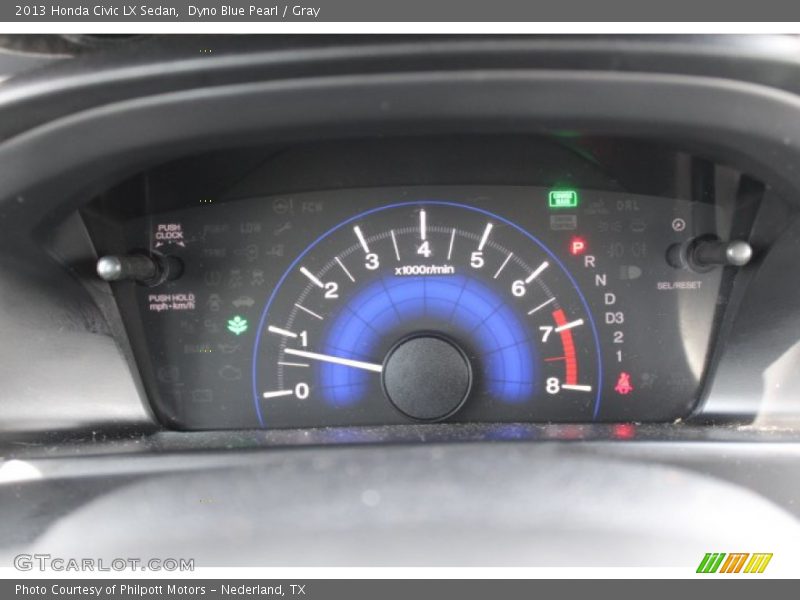 Dyno Blue Pearl / Gray 2013 Honda Civic LX Sedan