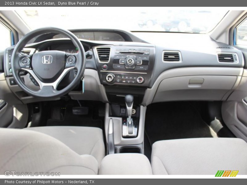 Dyno Blue Pearl / Gray 2013 Honda Civic LX Sedan