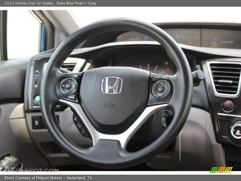 Dyno Blue Pearl / Gray 2013 Honda Civic LX Sedan