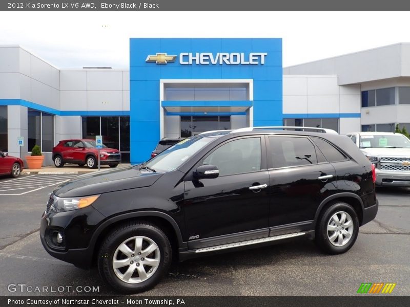Ebony Black / Black 2012 Kia Sorento LX V6 AWD