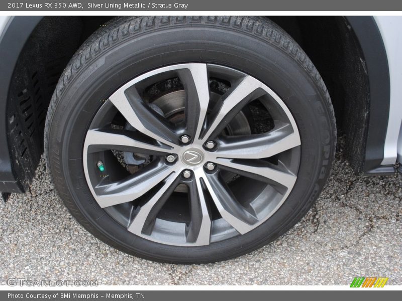 Silver Lining Metallic / Stratus Gray 2017 Lexus RX 350 AWD