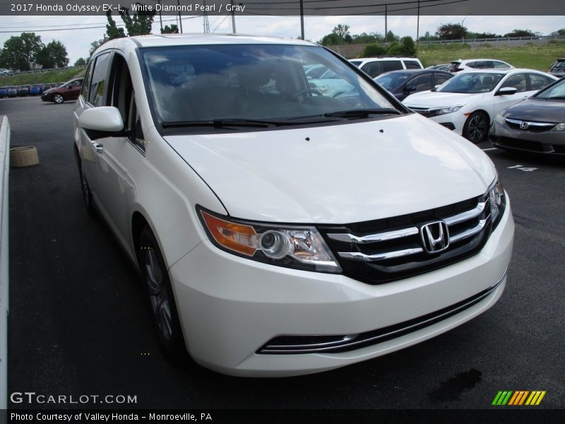 White Diamond Pearl / Gray 2017 Honda Odyssey EX-L