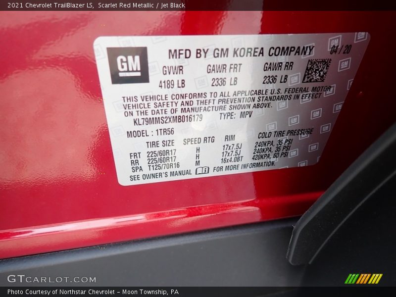 Scarlet Red Metallic / Jet Black 2021 Chevrolet TrailBlazer LS