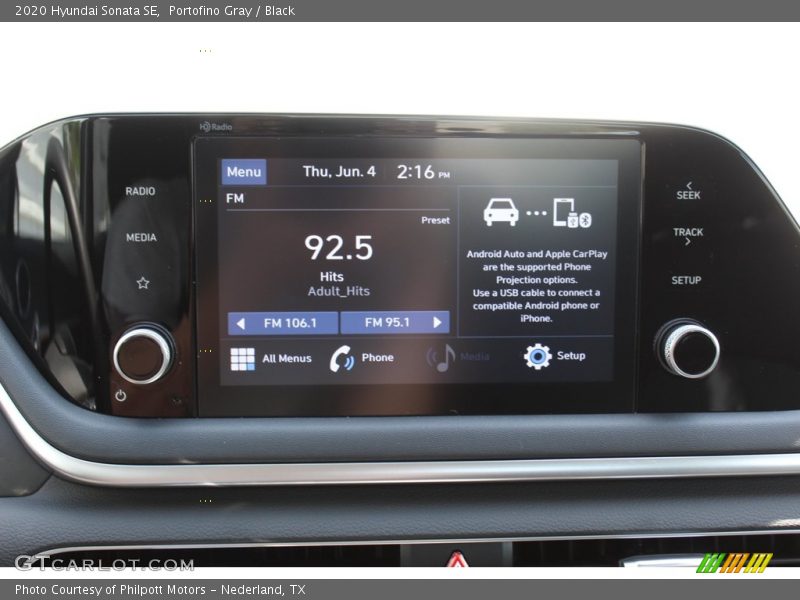 Portofino Gray / Black 2020 Hyundai Sonata SE