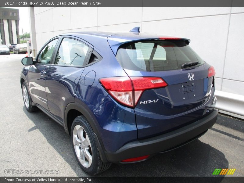 Deep Ocean Pearl / Gray 2017 Honda HR-V LX AWD