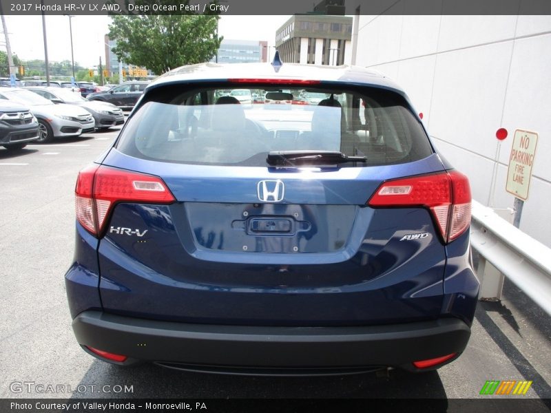 Deep Ocean Pearl / Gray 2017 Honda HR-V LX AWD