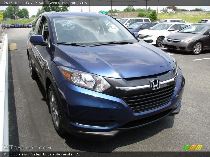 Deep Ocean Pearl / Gray 2017 Honda HR-V LX AWD