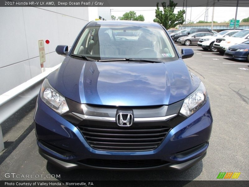 Deep Ocean Pearl / Gray 2017 Honda HR-V LX AWD
