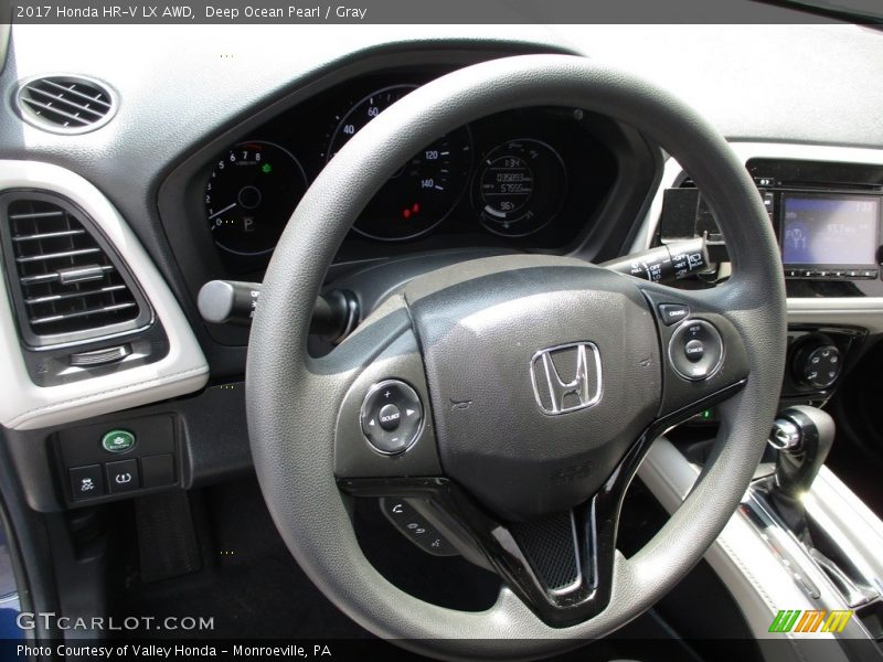 Deep Ocean Pearl / Gray 2017 Honda HR-V LX AWD