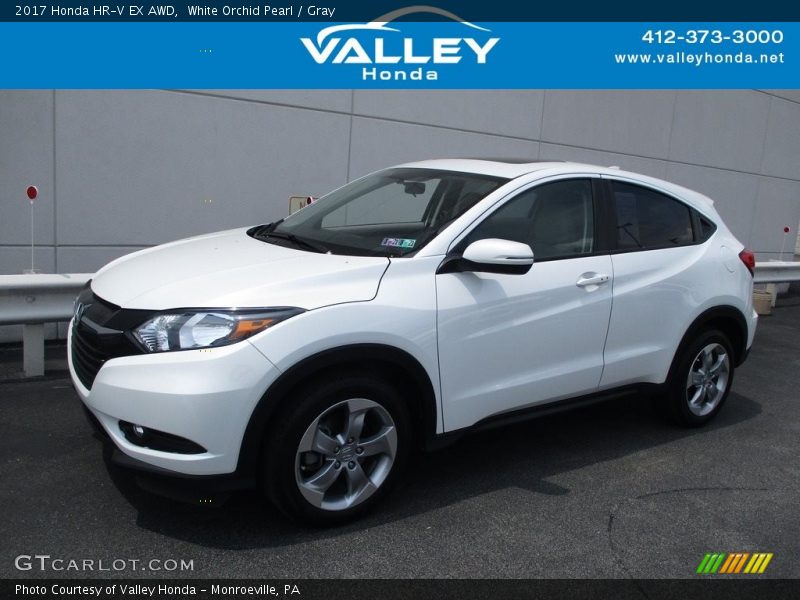 White Orchid Pearl / Gray 2017 Honda HR-V EX AWD