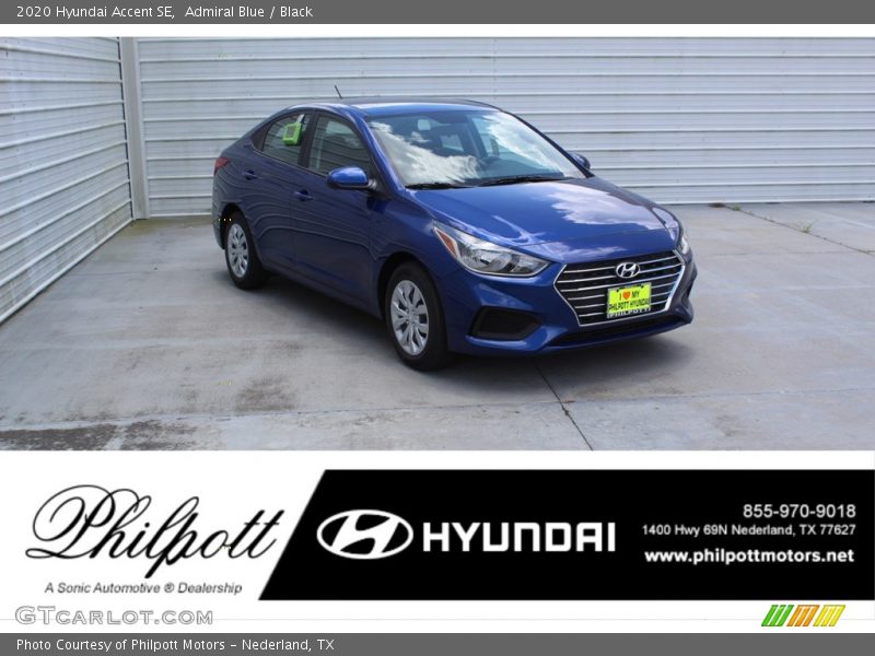 Admiral Blue / Black 2020 Hyundai Accent SE