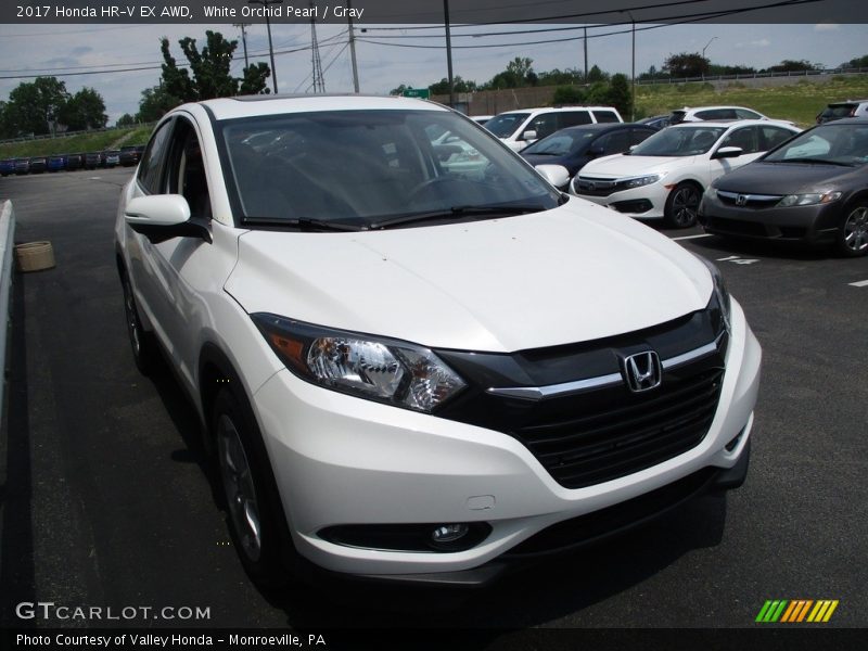 White Orchid Pearl / Gray 2017 Honda HR-V EX AWD