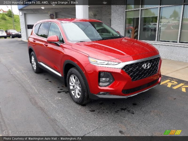 Lava Orange / Black 2020 Hyundai Santa Fe SEL AWD