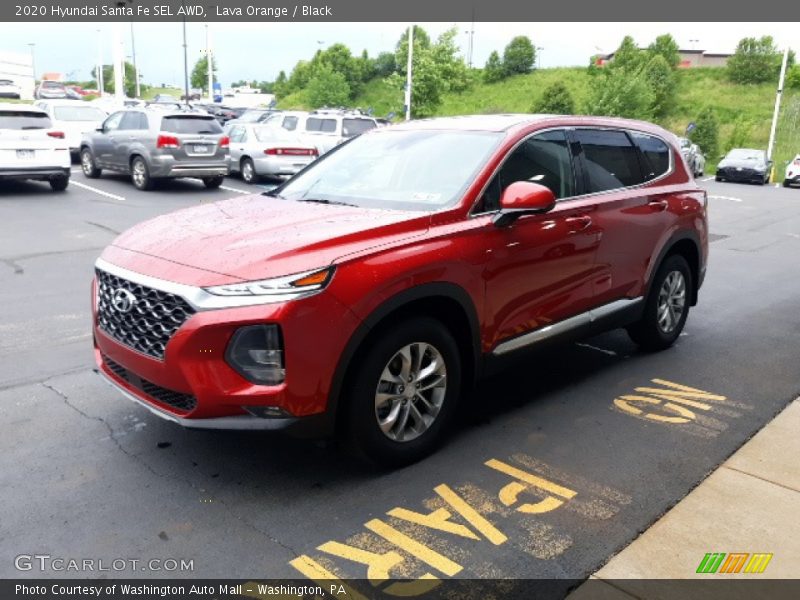 Lava Orange / Black 2020 Hyundai Santa Fe SEL AWD