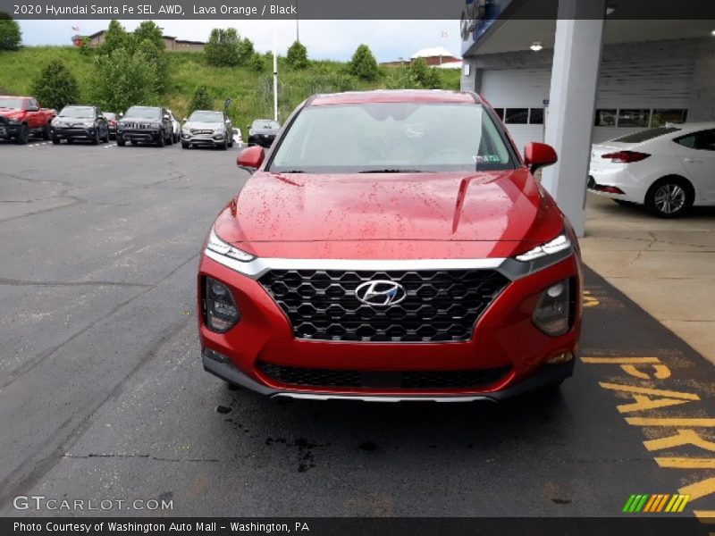 Lava Orange / Black 2020 Hyundai Santa Fe SEL AWD