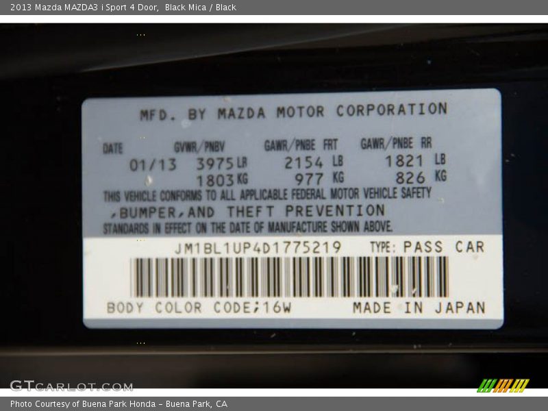 Black Mica / Black 2013 Mazda MAZDA3 i Sport 4 Door