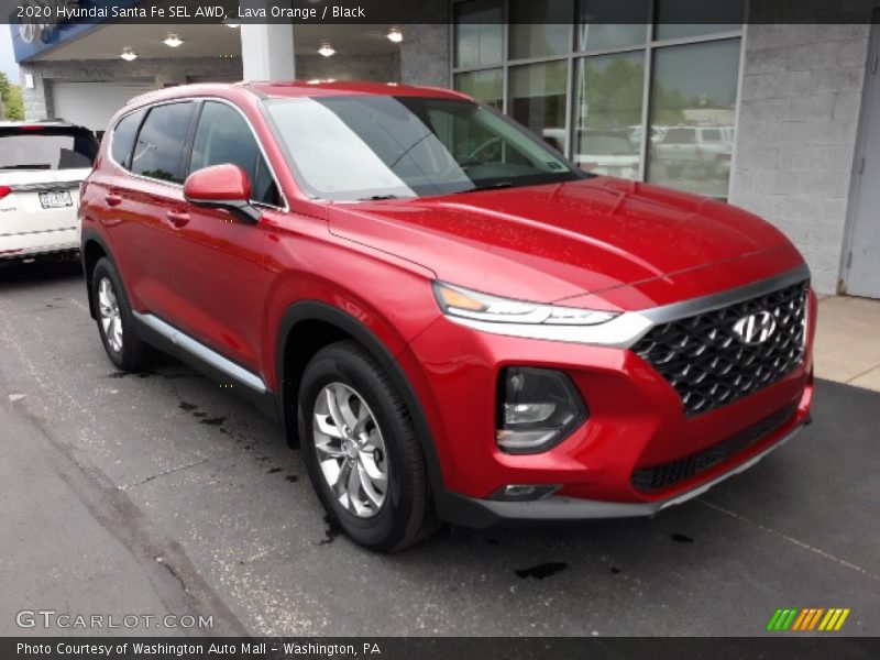 Lava Orange / Black 2020 Hyundai Santa Fe SEL AWD