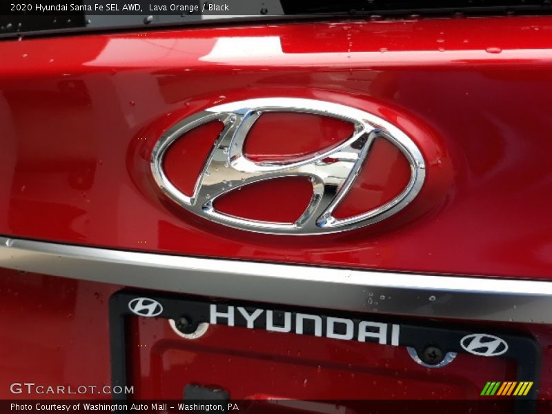 Lava Orange / Black 2020 Hyundai Santa Fe SEL AWD