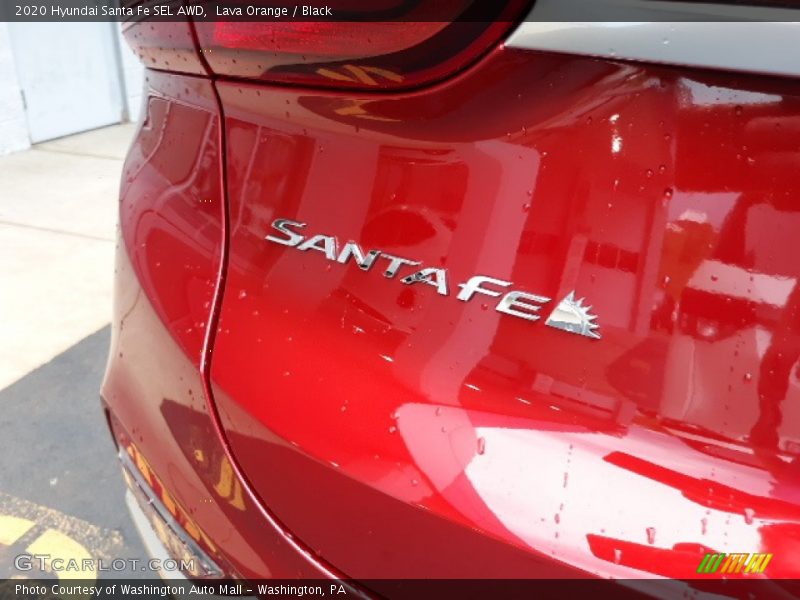 Lava Orange / Black 2020 Hyundai Santa Fe SEL AWD