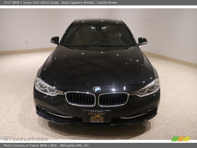 Black Sapphire Metallic / Saddle Brown 2017 BMW 3 Series 340i xDrive Sedan