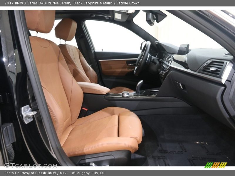 Black Sapphire Metallic / Saddle Brown 2017 BMW 3 Series 340i xDrive Sedan