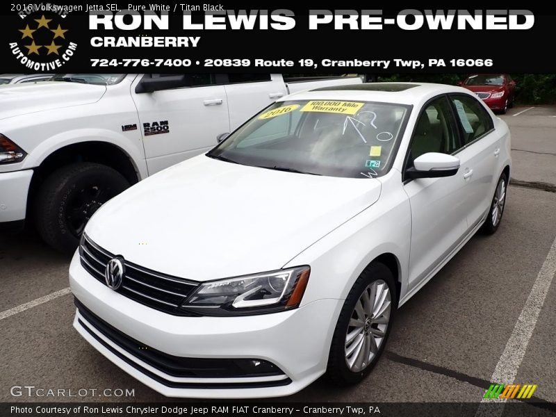 Pure White / Titan Black 2016 Volkswagen Jetta SEL