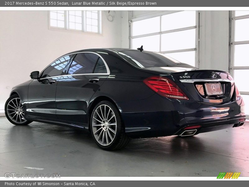 Lunar Blue Metallic / Silk Beige/Espresso Brown 2017 Mercedes-Benz S 550 Sedan