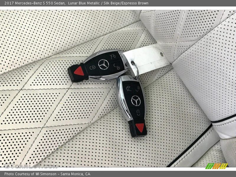Lunar Blue Metallic / Silk Beige/Espresso Brown 2017 Mercedes-Benz S 550 Sedan