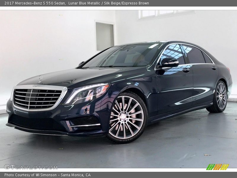 Lunar Blue Metallic / Silk Beige/Espresso Brown 2017 Mercedes-Benz S 550 Sedan