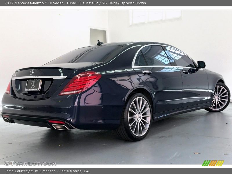 Lunar Blue Metallic / Silk Beige/Espresso Brown 2017 Mercedes-Benz S 550 Sedan