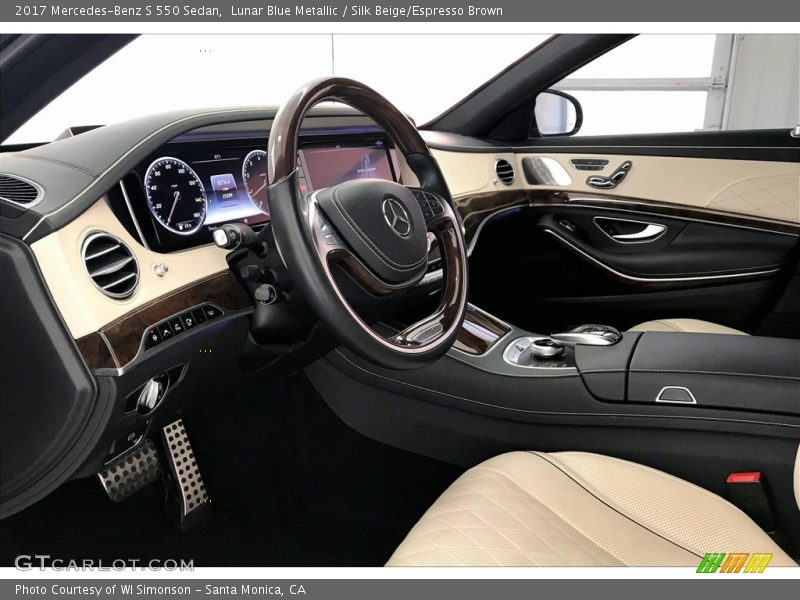 Lunar Blue Metallic / Silk Beige/Espresso Brown 2017 Mercedes-Benz S 550 Sedan
