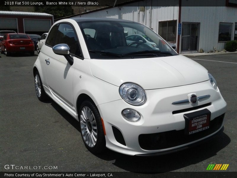 Bianco White Ice / Nero (Black) 2018 Fiat 500 Lounge