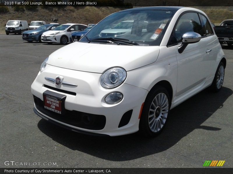 Bianco White Ice / Nero (Black) 2018 Fiat 500 Lounge