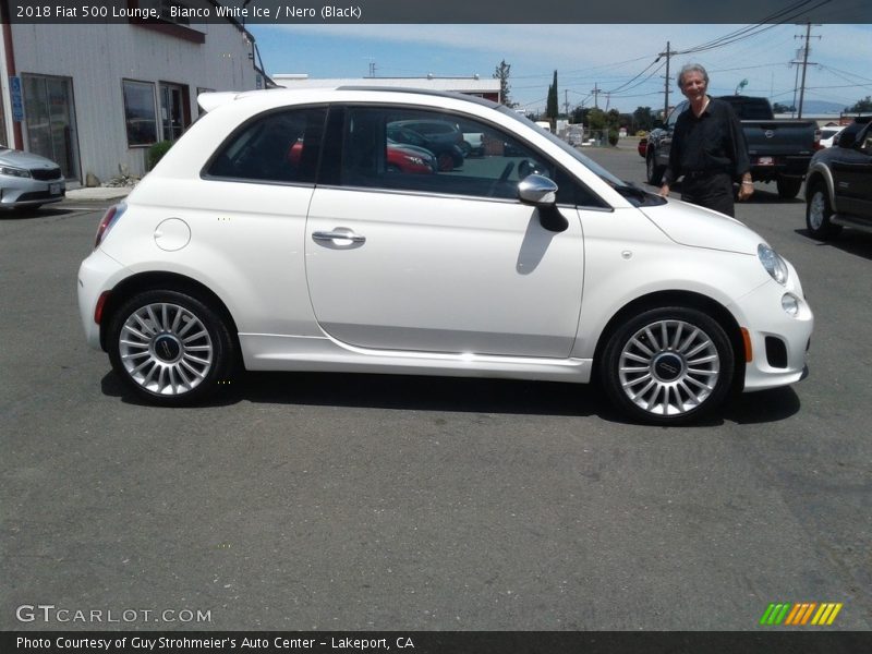 Bianco White Ice / Nero (Black) 2018 Fiat 500 Lounge