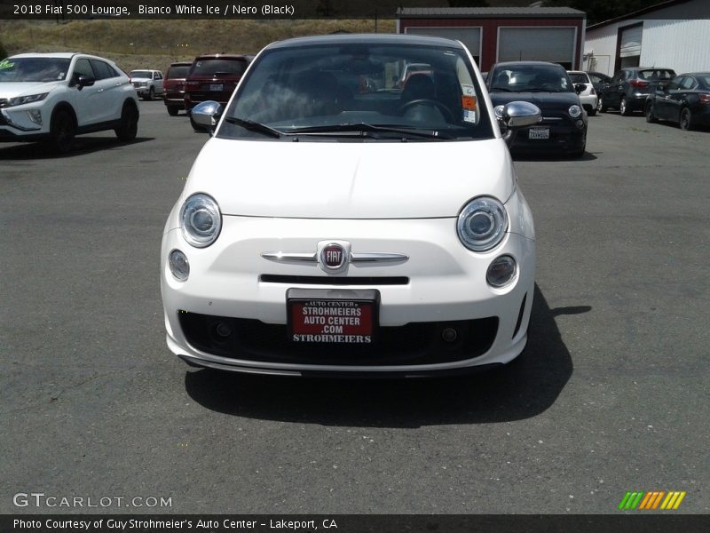 Bianco White Ice / Nero (Black) 2018 Fiat 500 Lounge