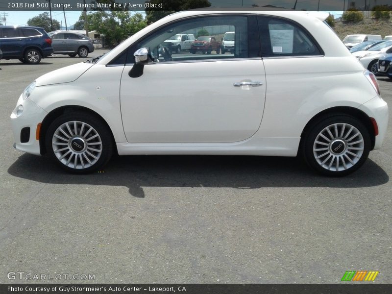 Bianco White Ice / Nero (Black) 2018 Fiat 500 Lounge