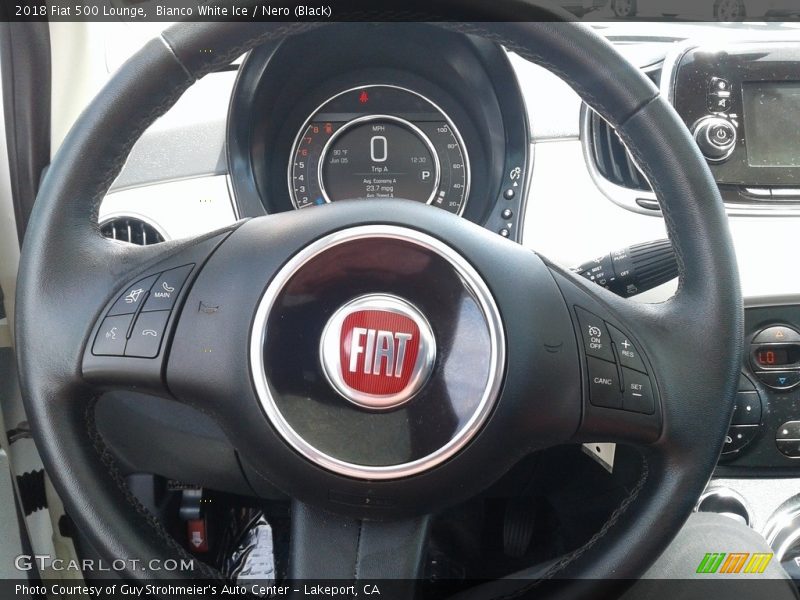 Bianco White Ice / Nero (Black) 2018 Fiat 500 Lounge