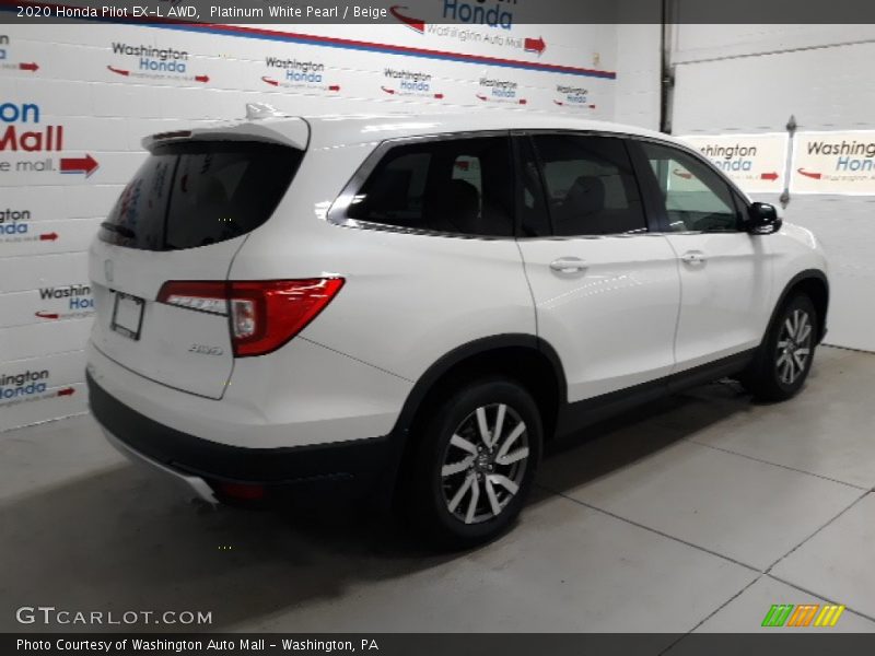 Platinum White Pearl / Beige 2020 Honda Pilot EX-L AWD