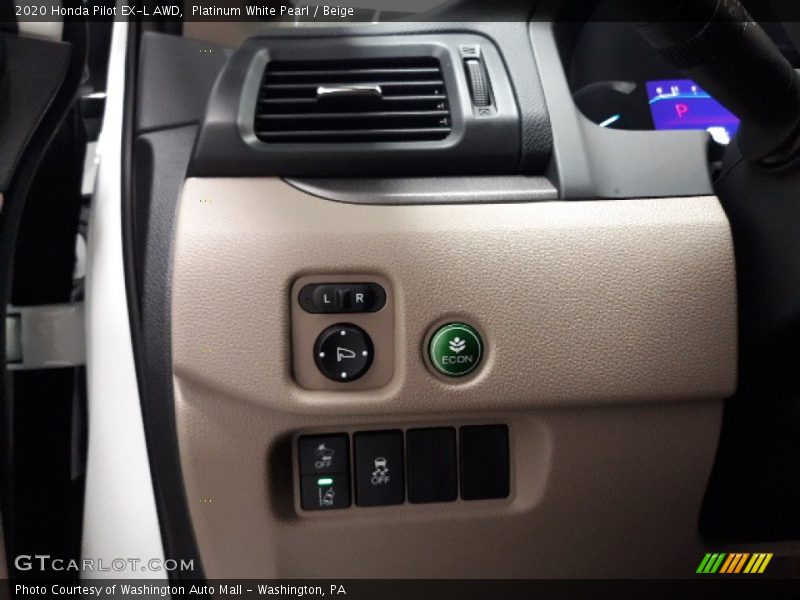 Platinum White Pearl / Beige 2020 Honda Pilot EX-L AWD