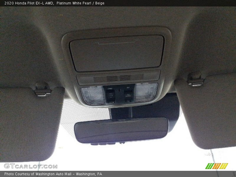 Platinum White Pearl / Beige 2020 Honda Pilot EX-L AWD