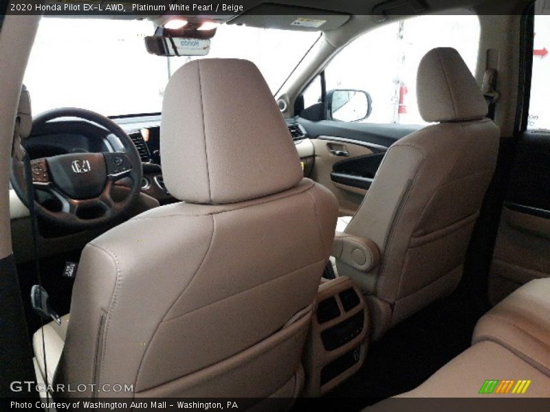 Platinum White Pearl / Beige 2020 Honda Pilot EX-L AWD