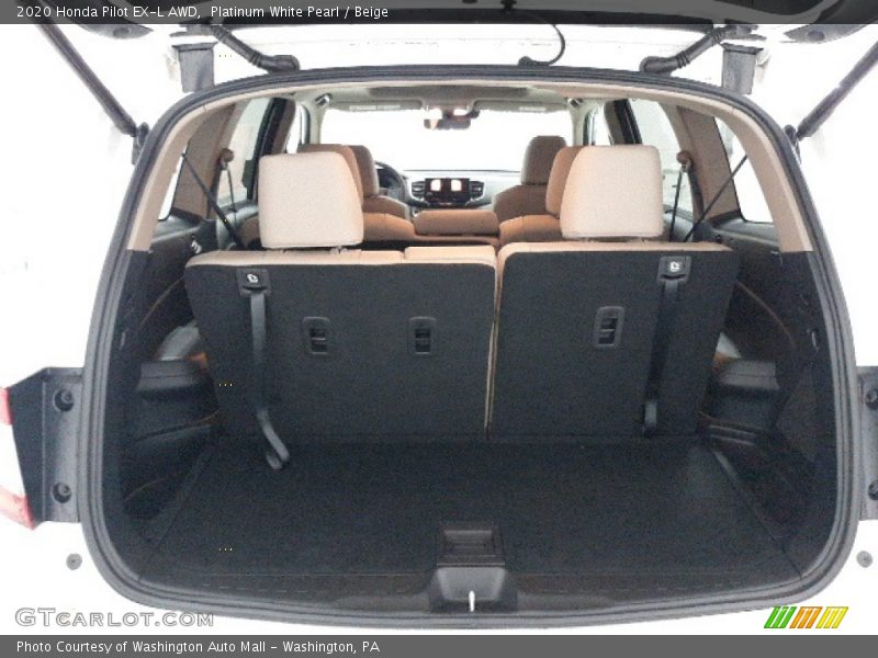 Platinum White Pearl / Beige 2020 Honda Pilot EX-L AWD