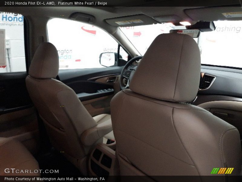 Platinum White Pearl / Beige 2020 Honda Pilot EX-L AWD