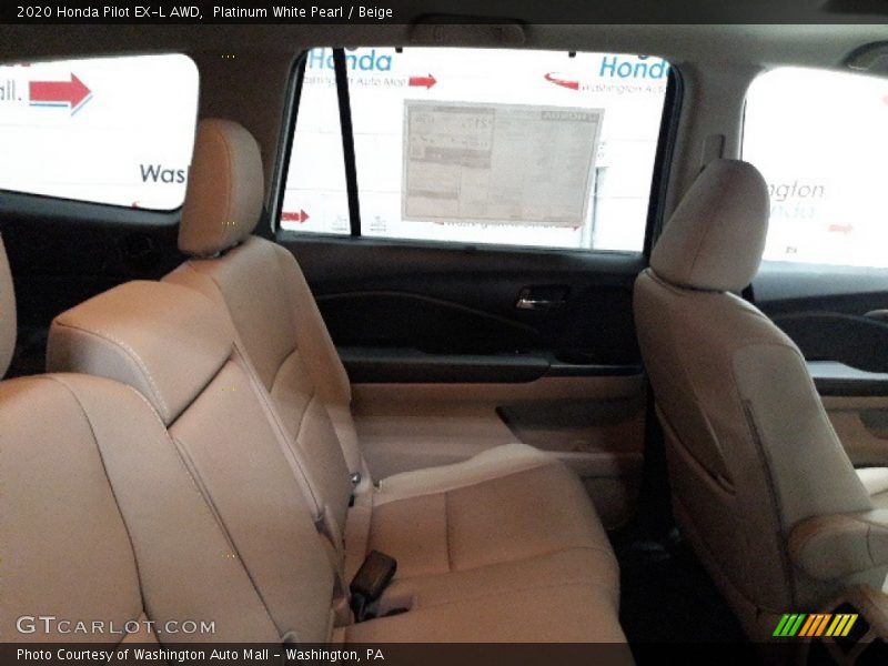 Platinum White Pearl / Beige 2020 Honda Pilot EX-L AWD
