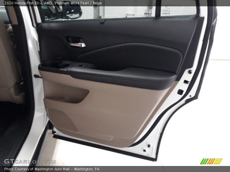 Platinum White Pearl / Beige 2020 Honda Pilot EX-L AWD
