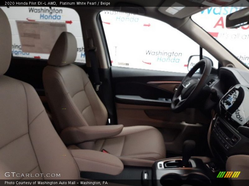 Platinum White Pearl / Beige 2020 Honda Pilot EX-L AWD