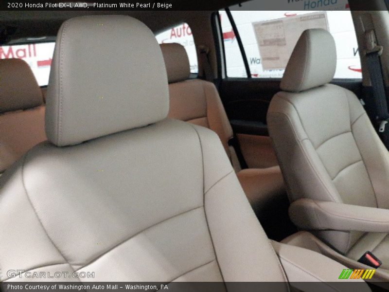 Platinum White Pearl / Beige 2020 Honda Pilot EX-L AWD