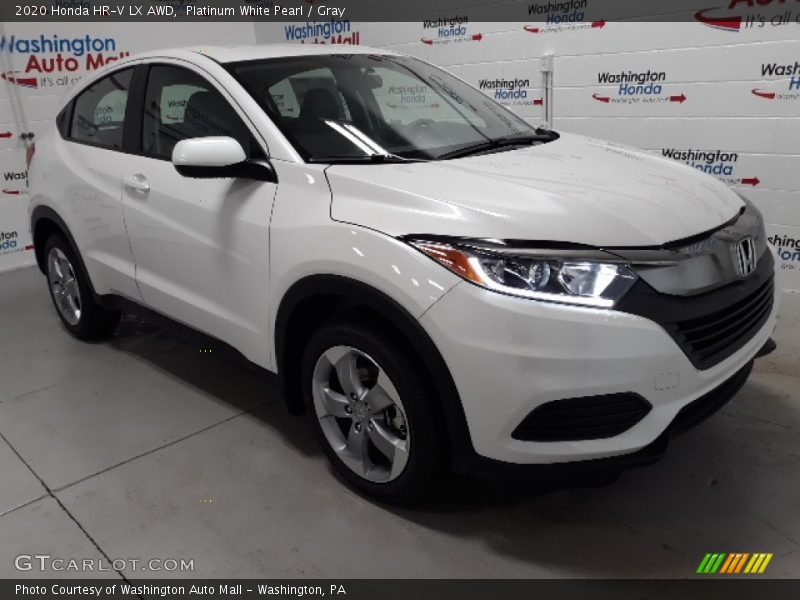 Platinum White Pearl / Gray 2020 Honda HR-V LX AWD