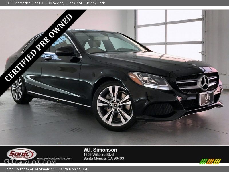 Black / Silk Beige/Black 2017 Mercedes-Benz C 300 Sedan